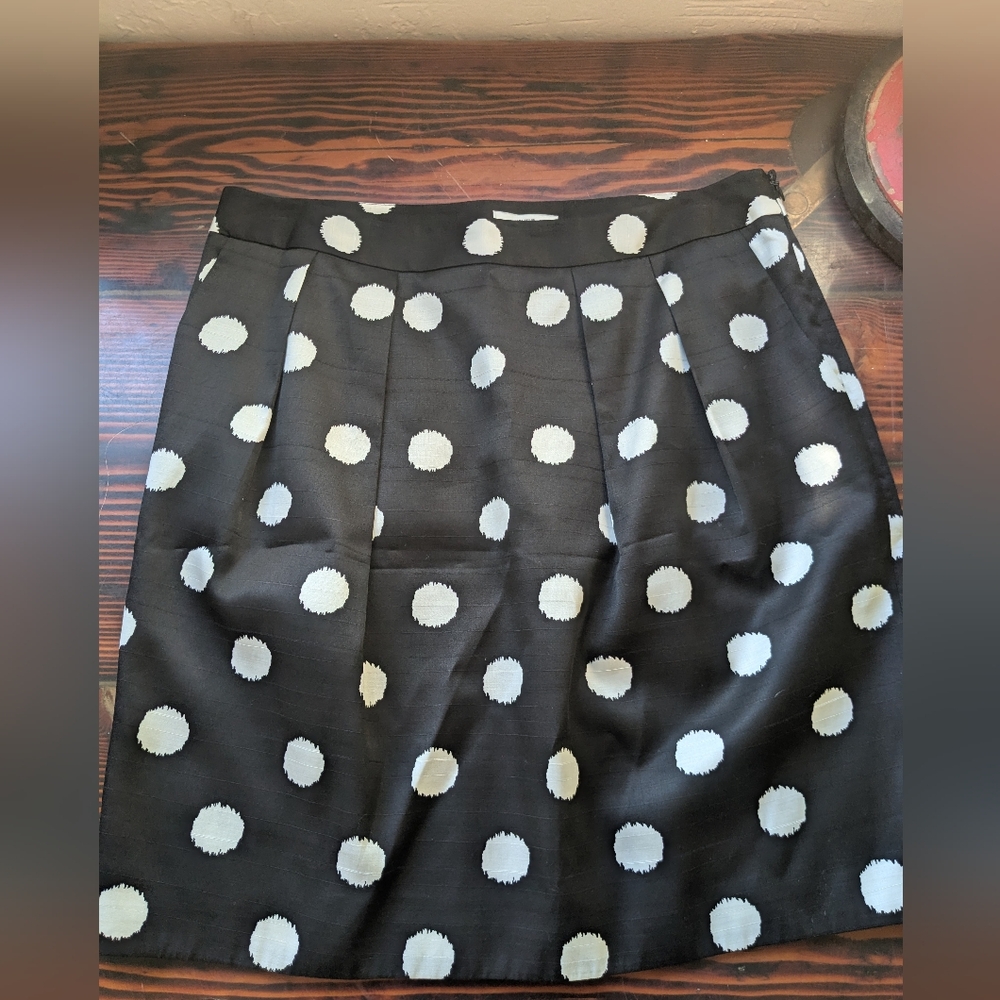 Ann Taylor LOFT Polka Dot Pleated Skirt – Size 10